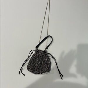 Chic Black Beaded Mini Bag